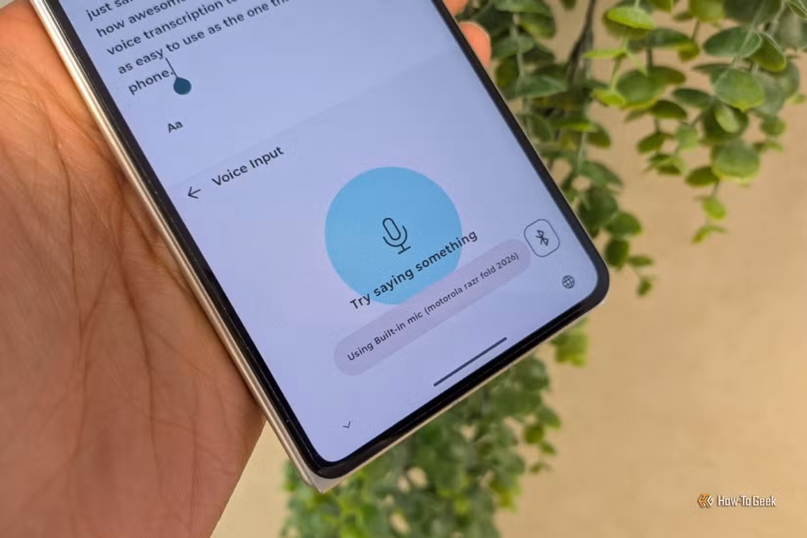 FUTO Voice Input recording speech on an Android phone.