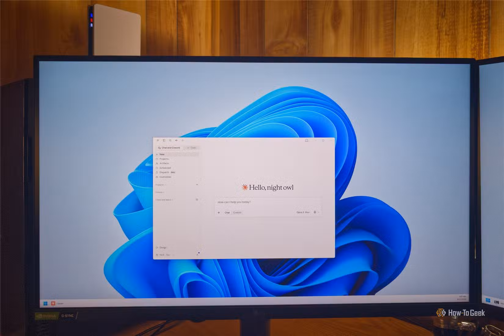 Claude open on Windows 11. 