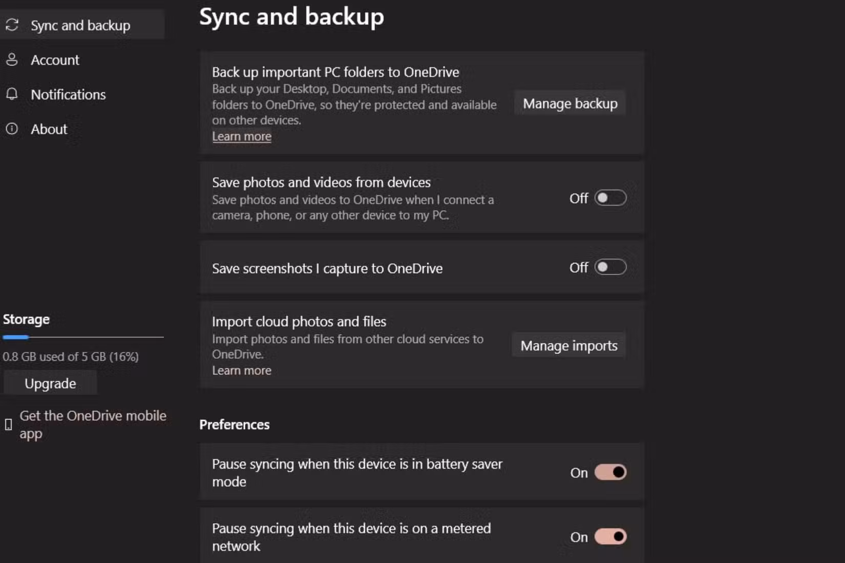 You can pause cloud sync when battery saver is enabled