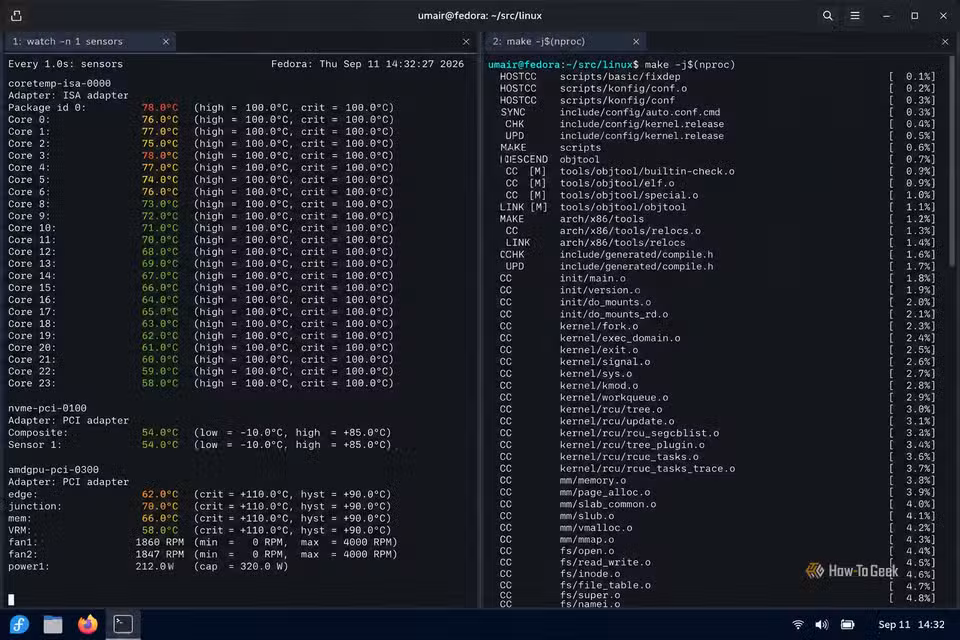 Fedora Kernel Build and System Monitor