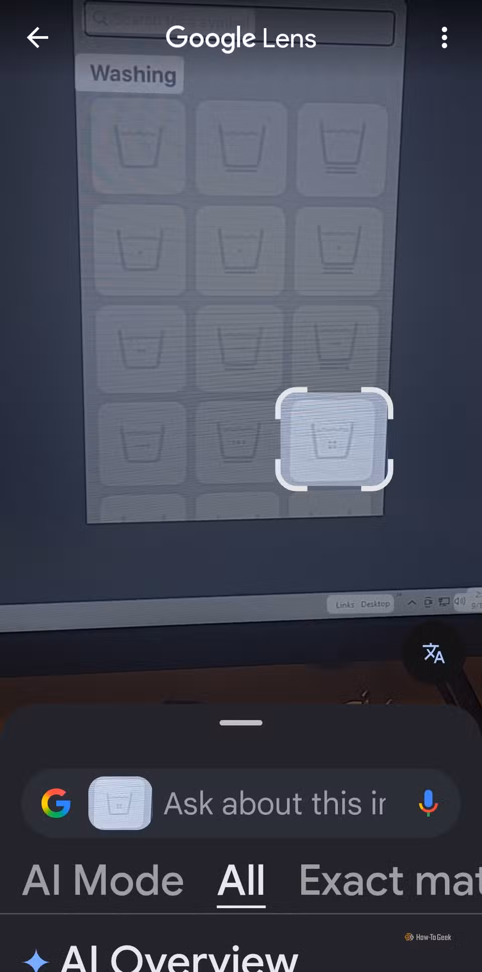 Getting laundry instructions using Google Lens