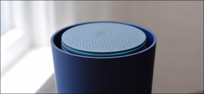The top of the Google OnHub Wi-Fi router.