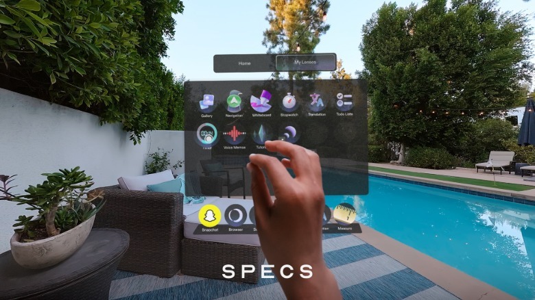 Specs' main menu.