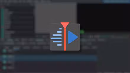 Kdenlive logo over a video editing timeline.