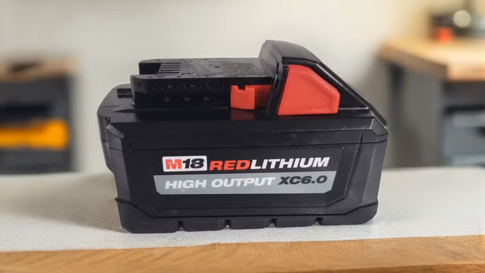 Milwaukeee HO battery in a garage