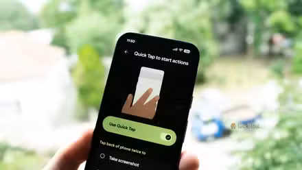Quick Tap menu opened on a Google Pixel. 
