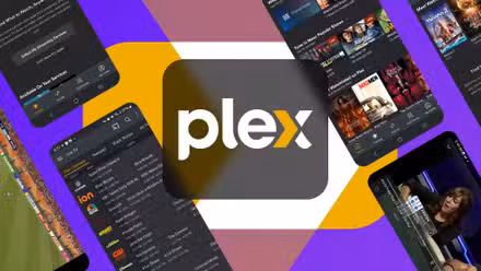 Plex logo with some screenshots beside it.