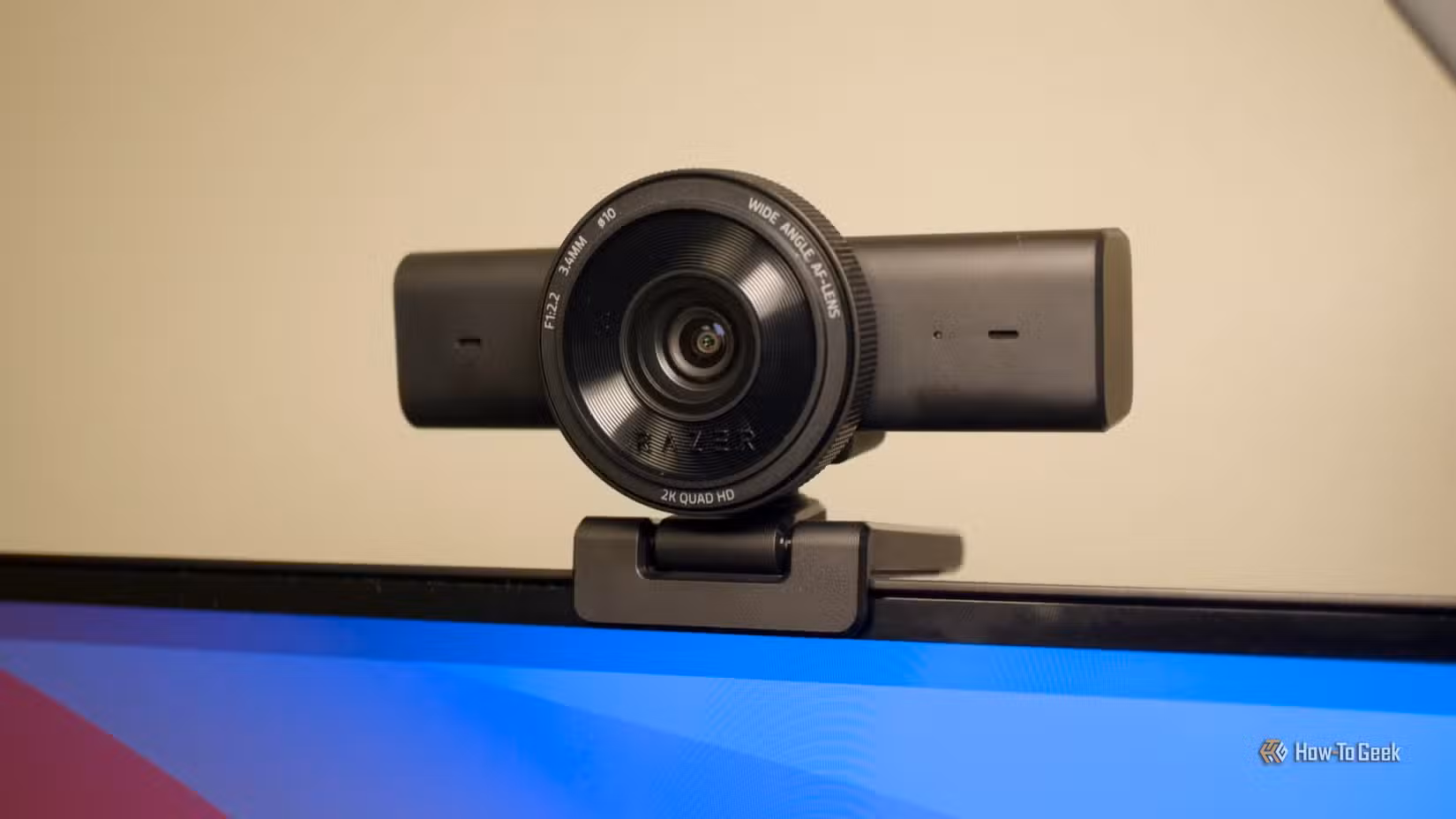Razer Kiyo V2 X webcam on a monitor