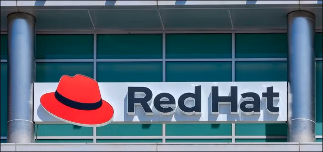 A Red Hat sign.