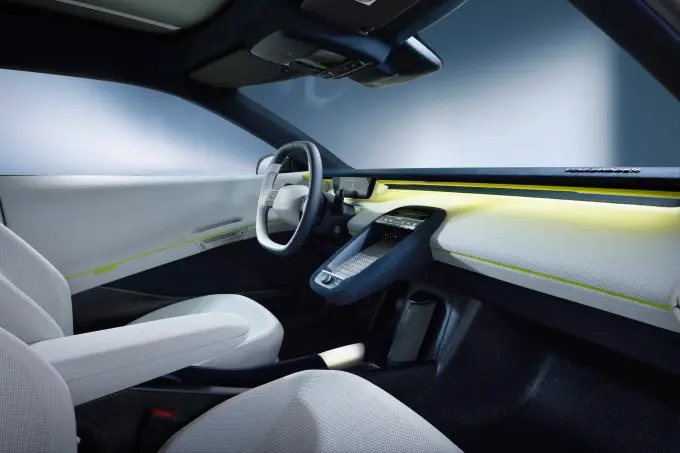 An inside view of the Mission Efficiency reveals no infotainment system.