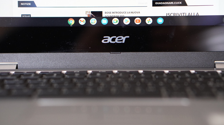 The ChromeOS taskbar on an Acer laptop.